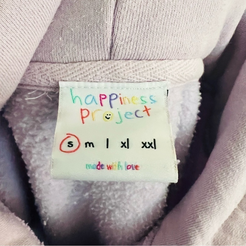Happiness Project Men's Lavender Hoodie Hooded Sweater Size Small - Picture 6 of 6